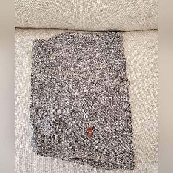 NEW! Vintage Addiction Fold-Over Jute Crossbody Bag - Grey - Picture 5 of 13